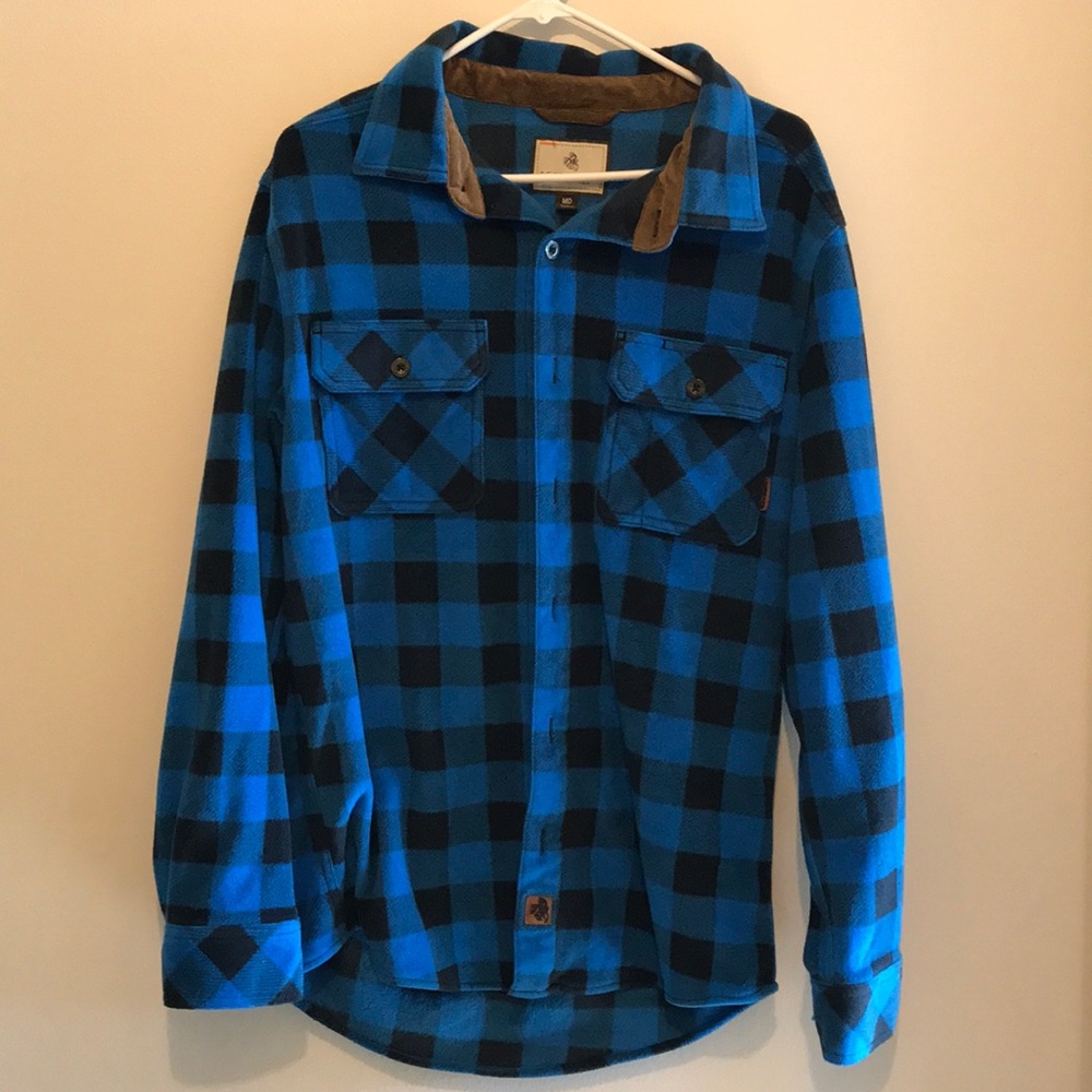 Legendary white tails fleece flannel blue plaid